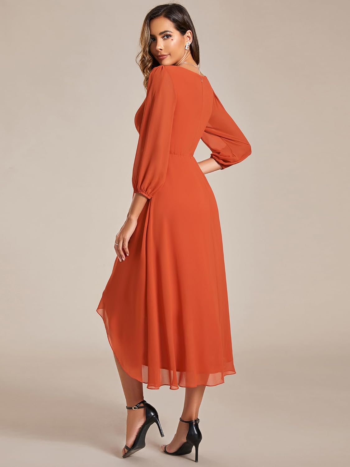 MIA - Vestido de escote en pico con bajo asimétrico