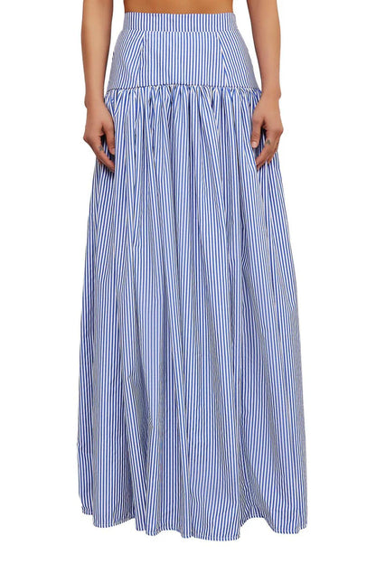 Roma - Conjunto de falda y blusa a rayas