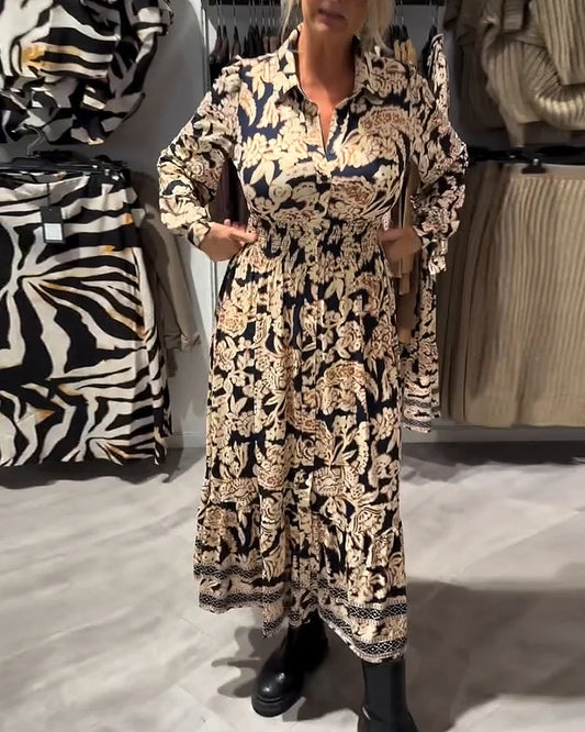 Beatriz - Vestido camisero vintage con estampado floral