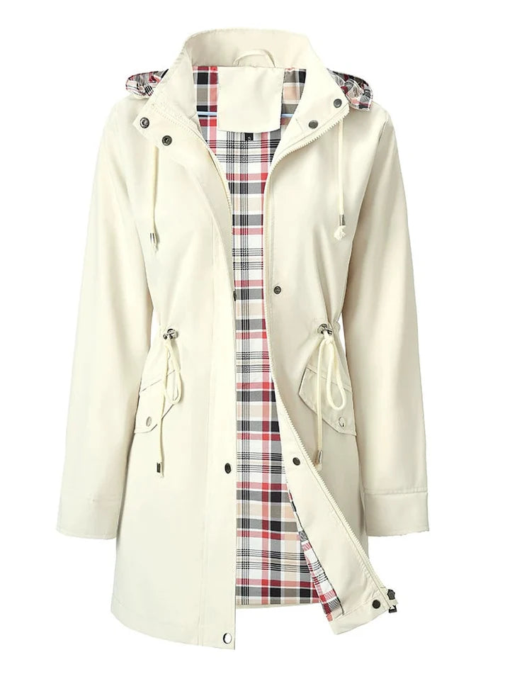 Eva - Chaqueta impermeable con interior de cuadros