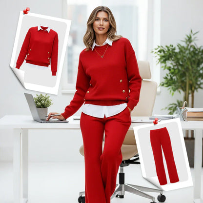 Sara – Conjunto de dos piezas con sudadera y pantalón recto