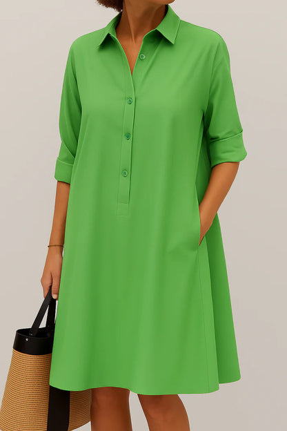 Laura™ Vestido camisero con estilo minimalista y máxima comodidad