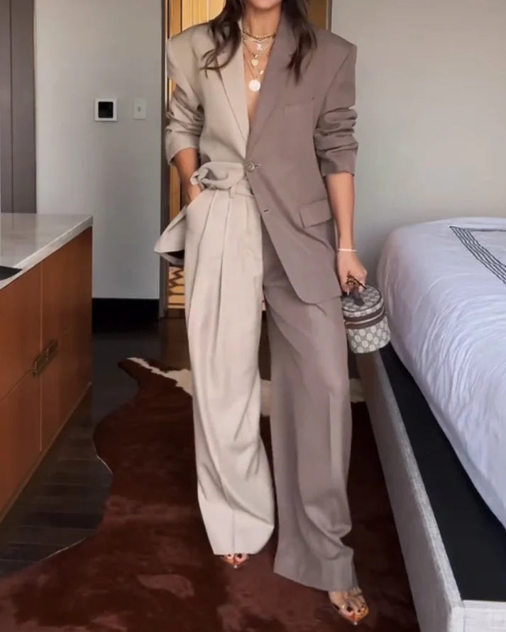 Penélope - Conjunto bicolor estilo vanguardista