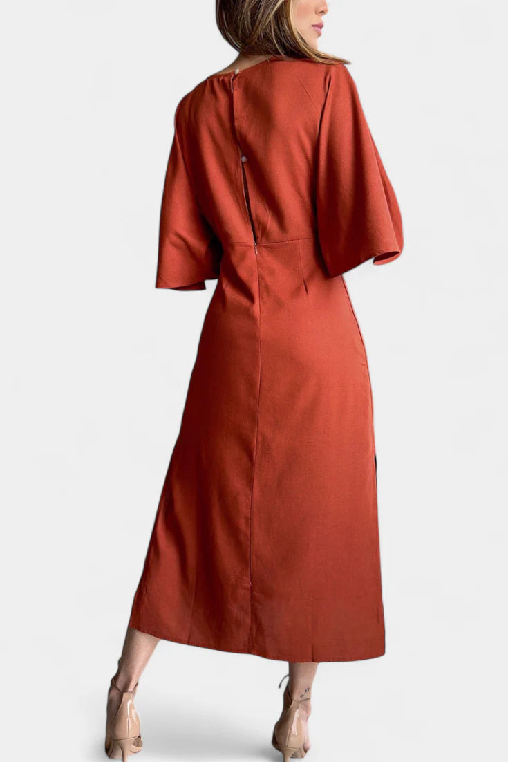 Ainhoa - Vestido casual con nudo frontal y escote en V