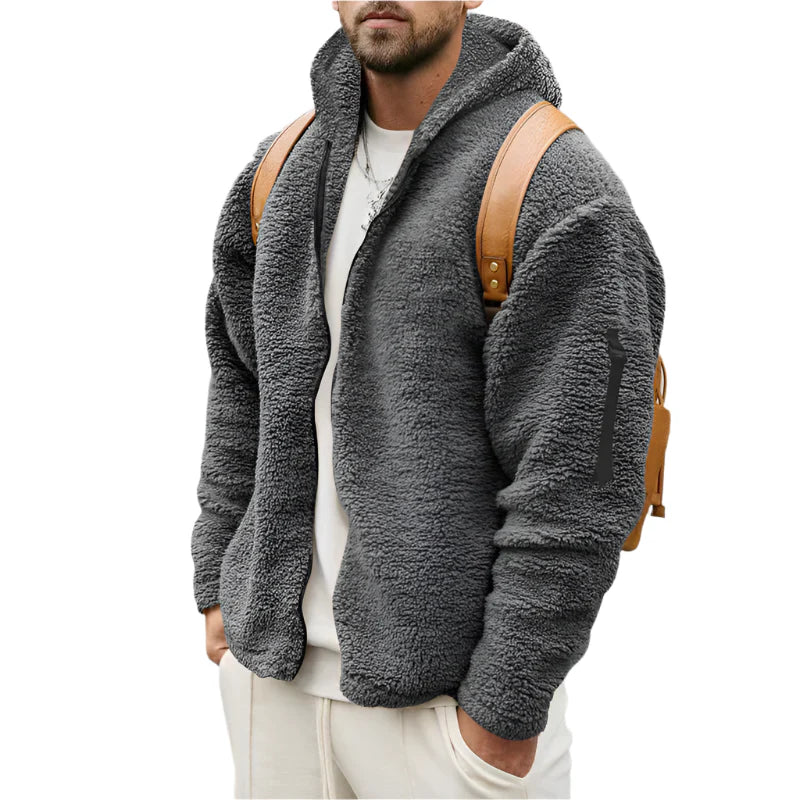 Chaqueta de invierno para hombre con forro de sherpa