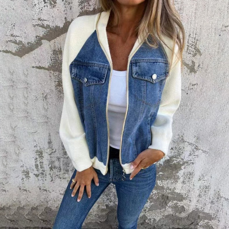 Maya / Chaqueta denim con diseño patchwork