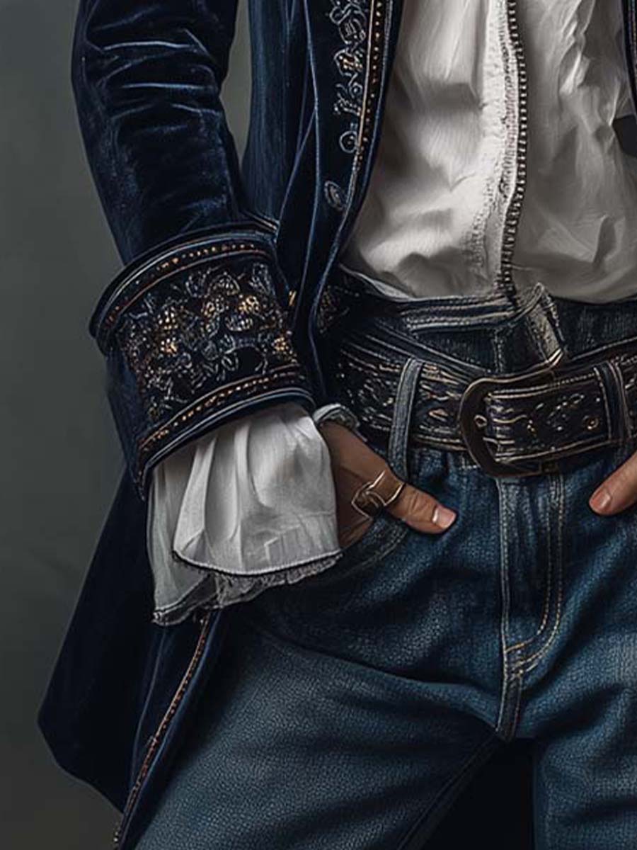 Lavinia – Chaqueta elegante de terciopelo con bordados refinados