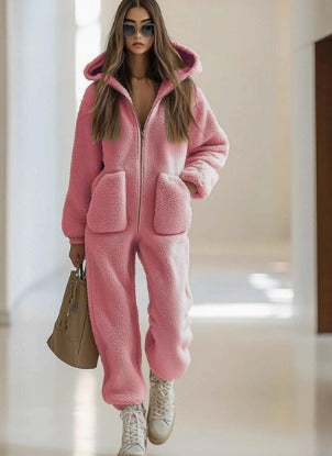 Alma - Mono polar holgado con capucha y cremallera