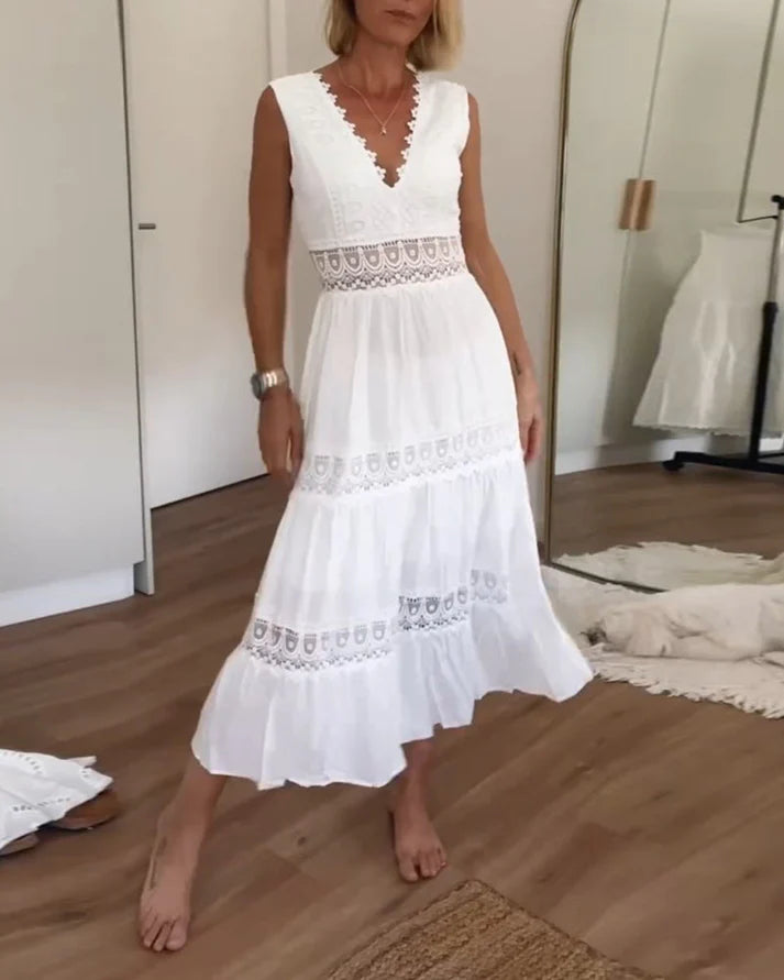 Alicia™ Elegante vestido con cuello en V