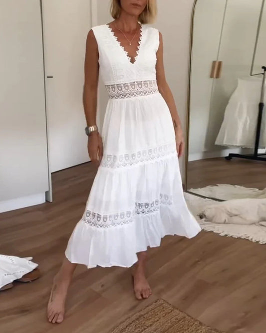 Alicia™ Elegante vestido con cuello en V