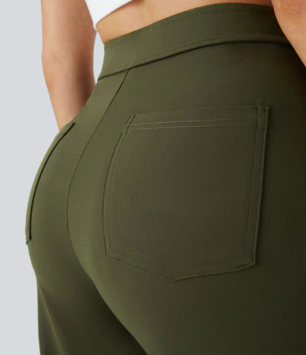 Jade- Pantalones elásticos de cintura alta