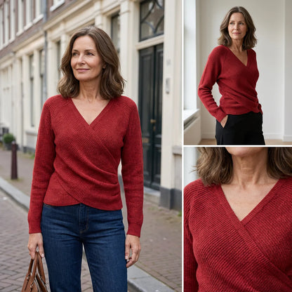 Lina - Lujoso top cruzado con escote en V