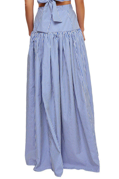 Roma - Conjunto de falda y blusa a rayas