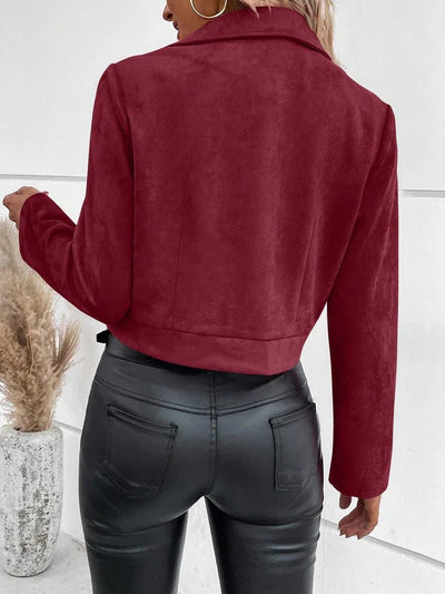 Olivia - Chaqueta de ante corta y elegante