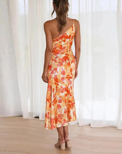 Sofía/ Vestido maxi floral asimétrico