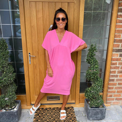 Gabriela™ – Vestido amplio de verano con escote en pico y estilo minimalista