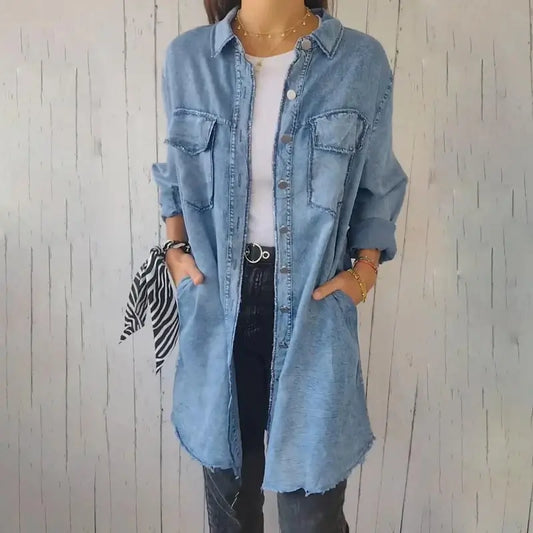 Mila – Camisa larga de algodón y lino