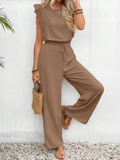 Claudia™ Mono elegante con detalles de encaje: liso, tejido y un estilo chic atemporal para todas las estaciones.