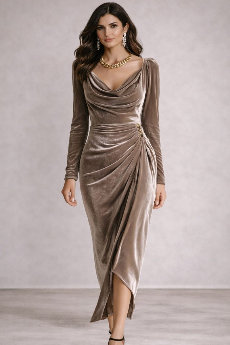 Bianca - Elegante vestido midi de terciopelo