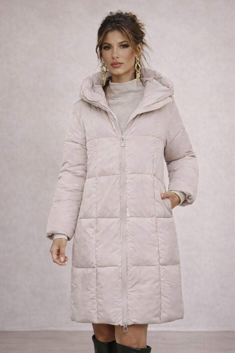 Alicia – Abrigo largo de invierno acolchado y cortaviento