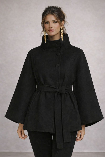 Cosima - Chaqueta con cuello alto y cinturón