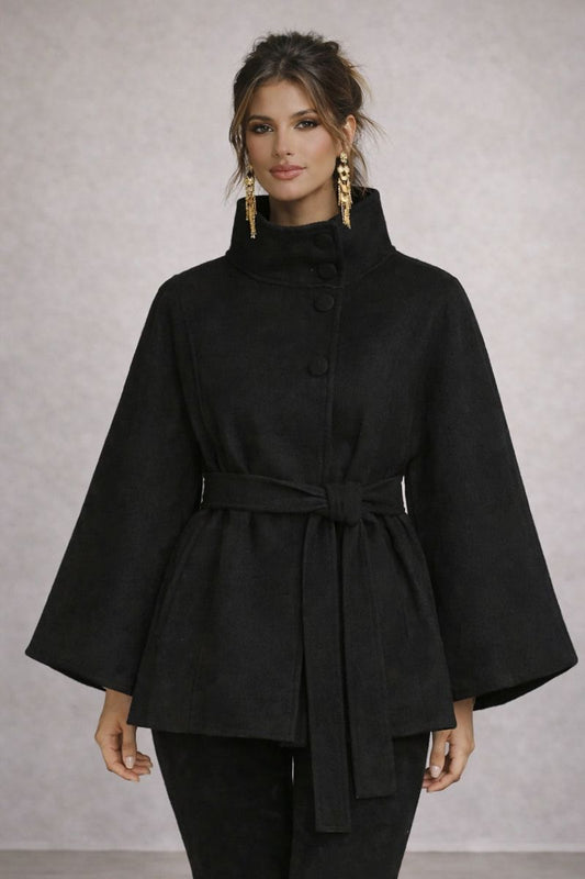 Cosima - Chaqueta con cuello alto y cinturón