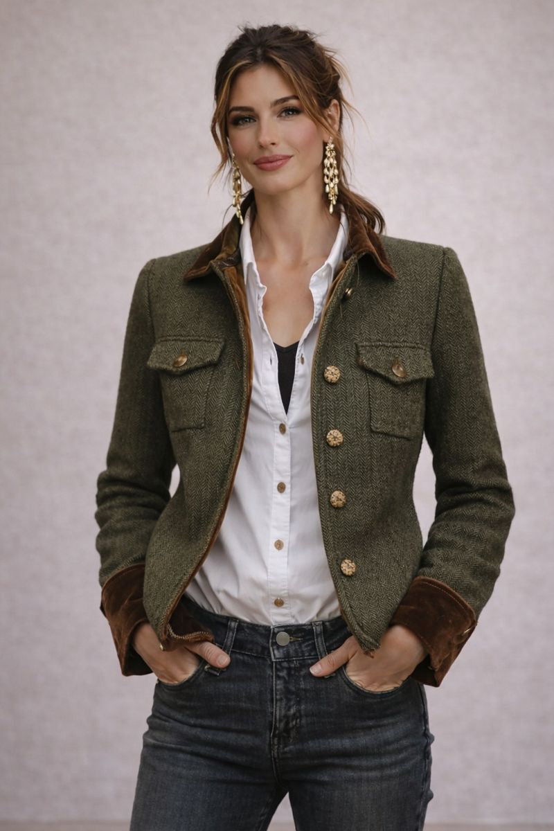 Daniela - Chaqueta elegante con detalles en terciopelo