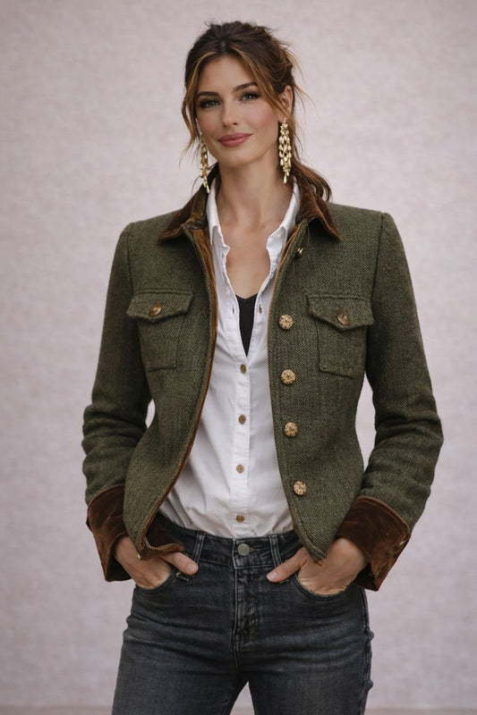 Daniela - Chaqueta elegante con detalles en terciopelo