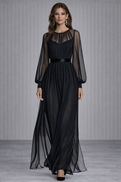 Julia – Vestido elegante negro vaporoso