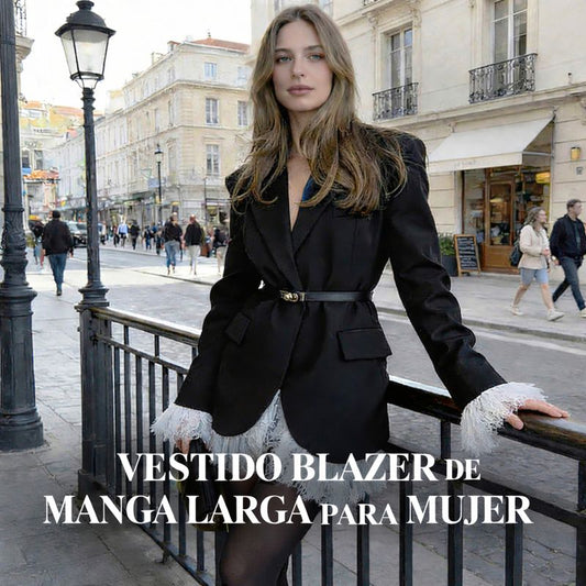 Isabella – Vestido blazer estructurado con detalles de encaje
