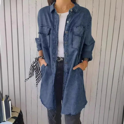 Mila – Camisa larga de algodón y lino