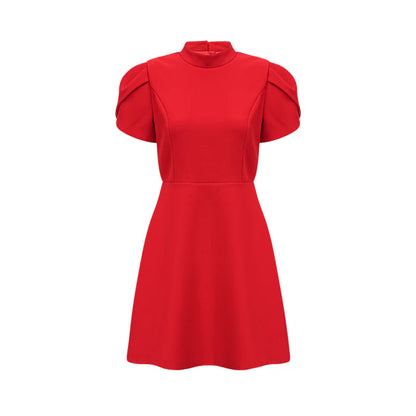 Ana – Vestido mini rojo con mangas pétalo y lazo