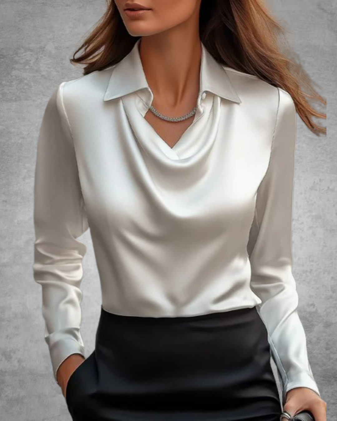 Ester | Blusa elegante con cuello drapeado