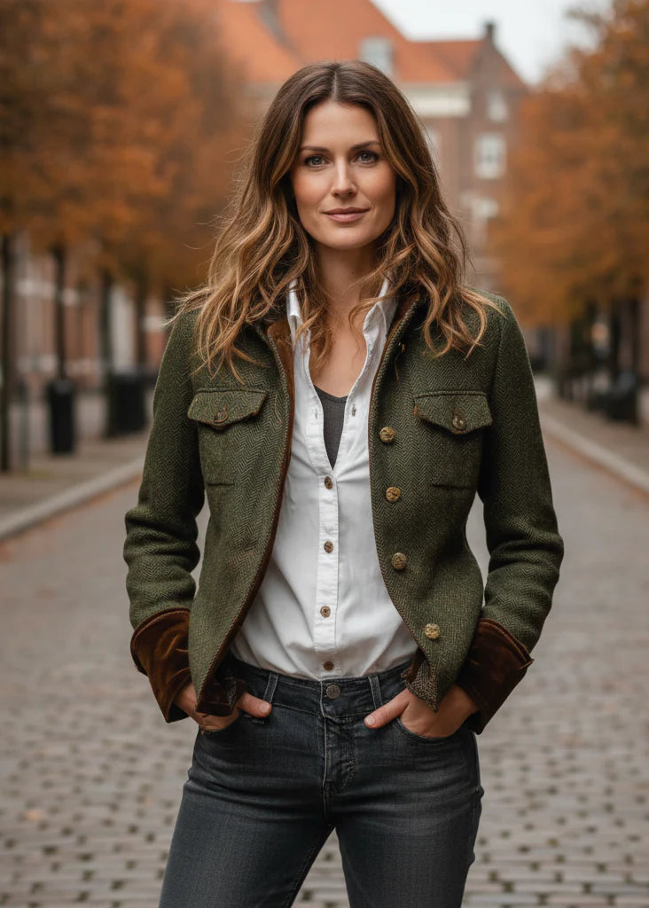 Daniela - Chaqueta elegante con detalles en terciopelo