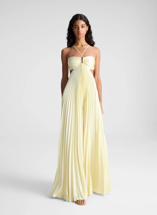 Siena - Vestido plisado con escote halter