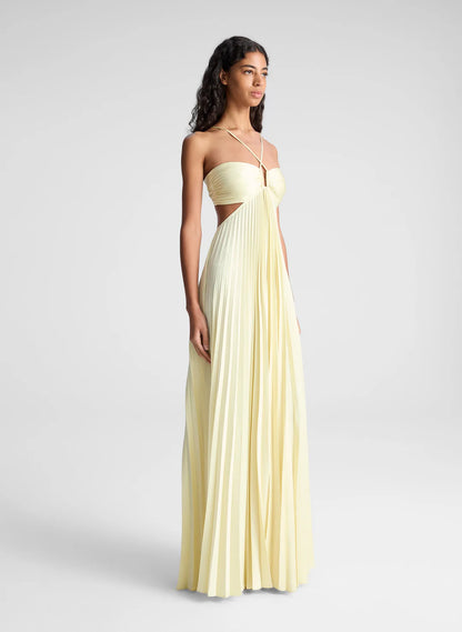 Siena - Vestido plisado con escote halter