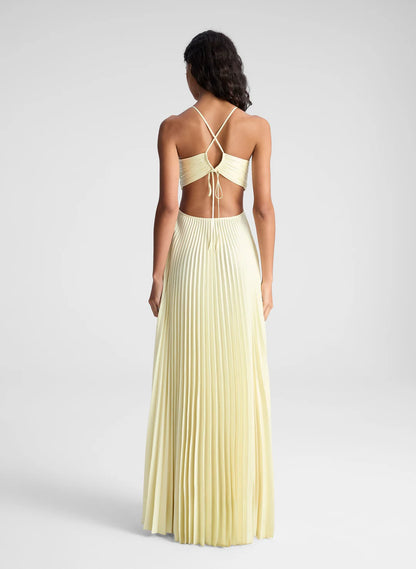 Siena - Vestido plisado con escote halter