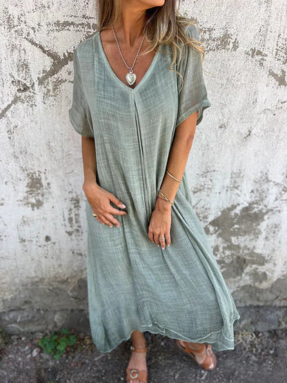 Natalia™ – Vestido vaporoso de cuello en V