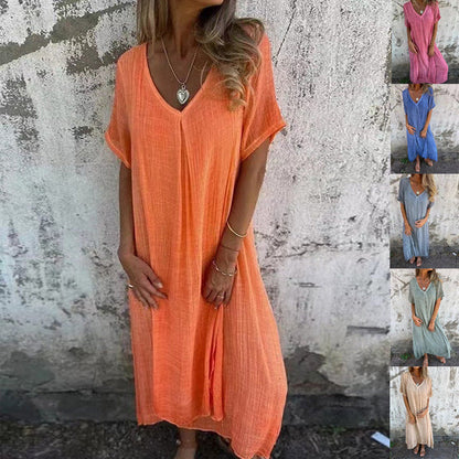 Natalia™ – Vestido vaporoso de cuello en V