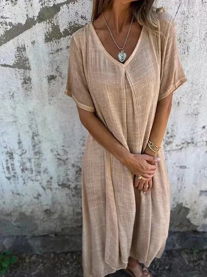 Natalia™ – Vestido vaporoso de cuello en V