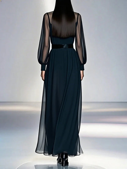 Julia – Vestido elegante negro vaporoso