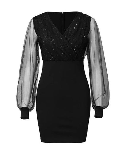 Eneya - Vestido elegante con mangas de malla