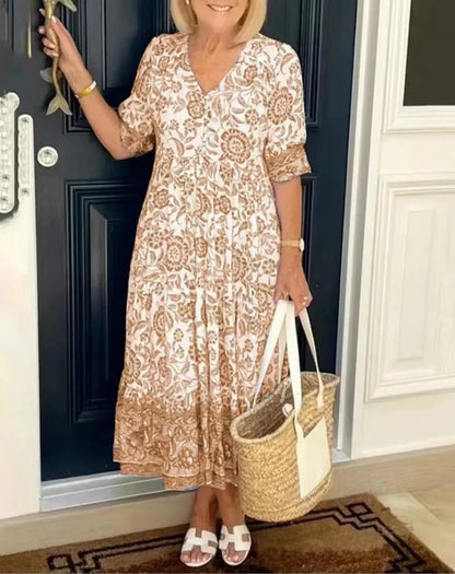 Pamela™ vestido floral con corte suelto y estilo relajado