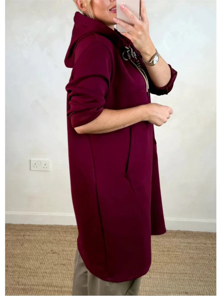 Otoña - Vestido con capucha y lazo decorativo