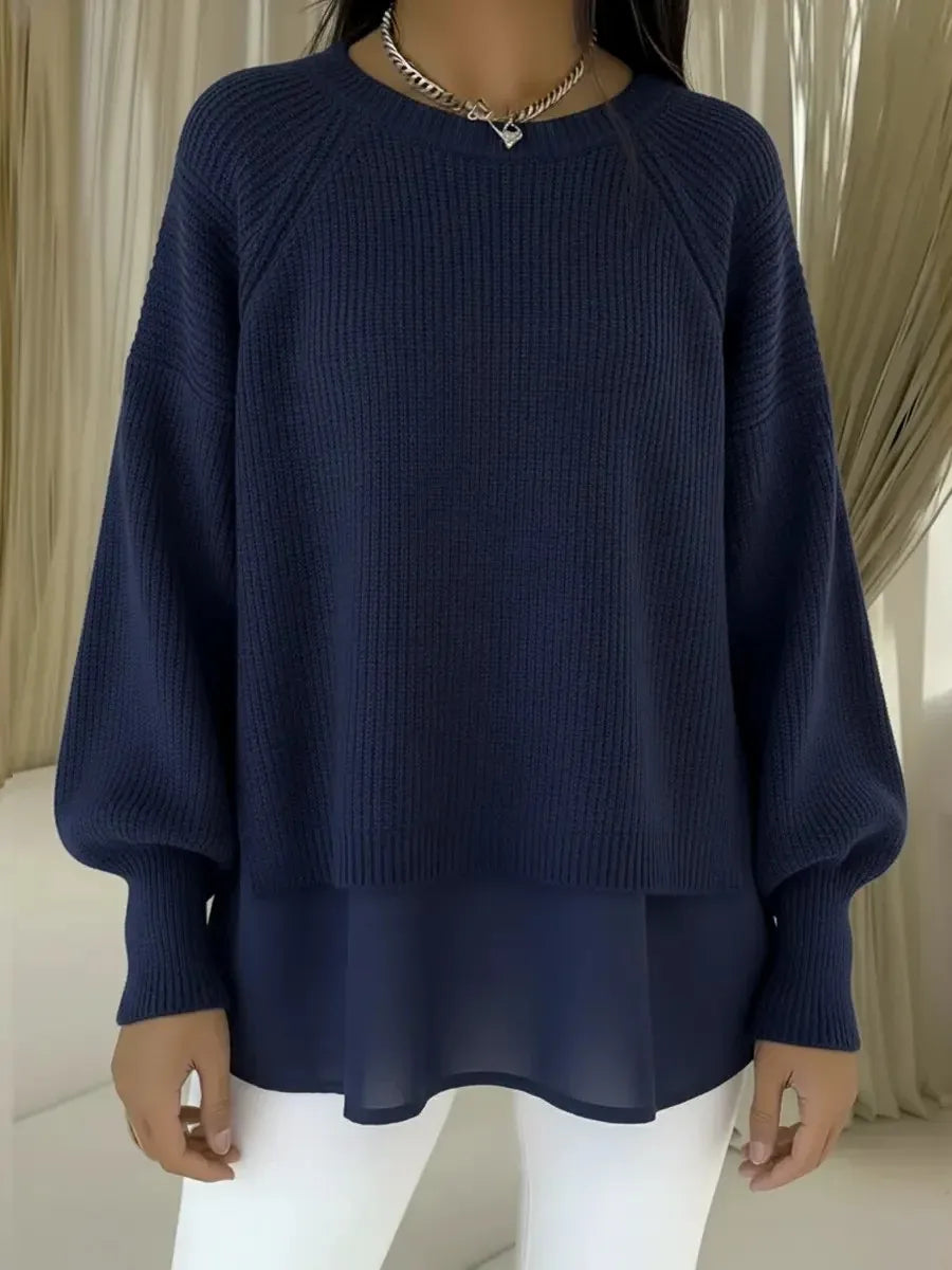 Araceli – Jersey casual elegante de punto acanalado