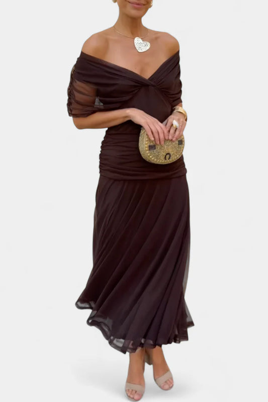 Alondra - Vestido largo con estampado floral de fantasía y escote en V
