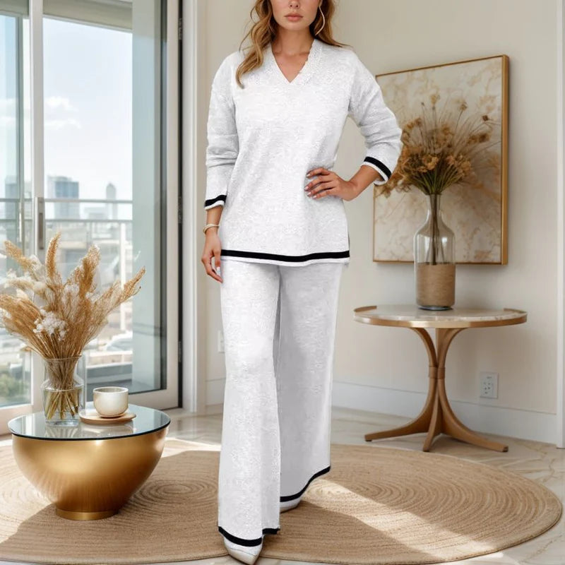 Bruna - Conjunto de punto suave con detalles en contraste