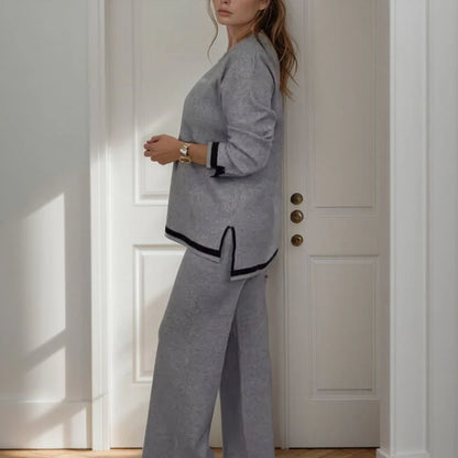 Bruna - Conjunto de punto suave con detalles en contraste