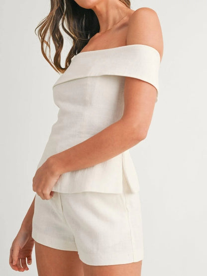 Alicia - Conjunto blanco de dos piezas elegante