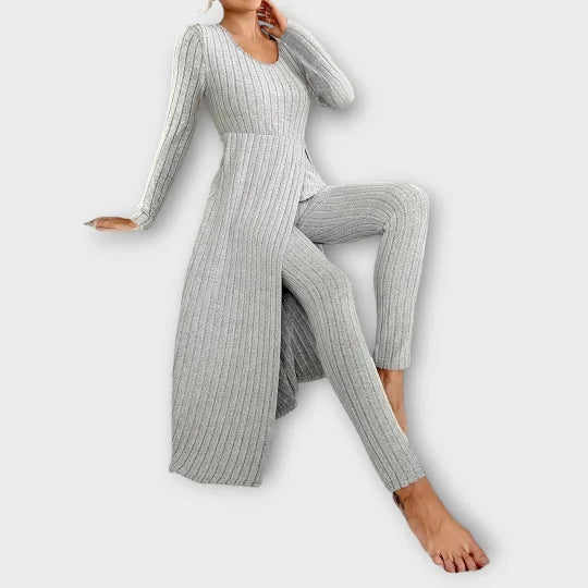 Zoe – Conjunto elegante de dos piezas acanalado